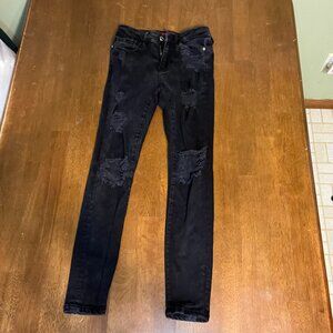 Guess | Black | Distressed Skinny Jeans